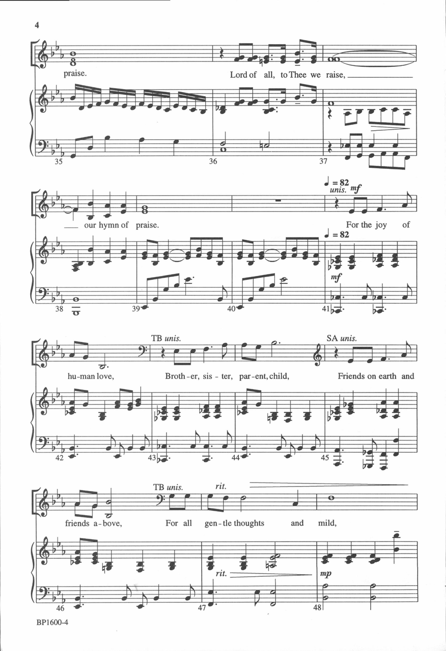For the Beauty of the Earth (Curry) 4-Part scores gallery preview page 5