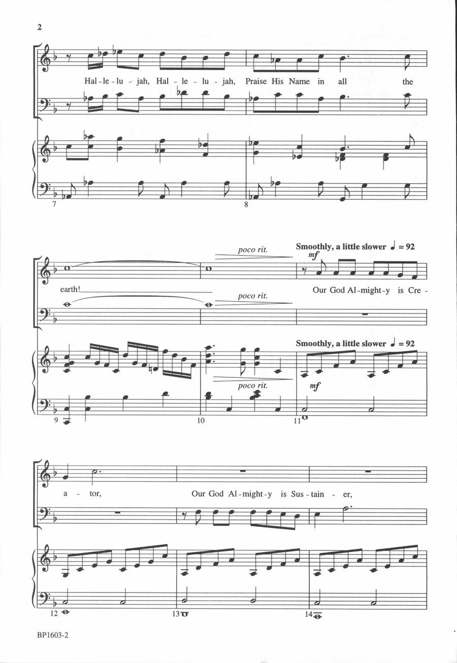 Hallelujah, Praise His Name 4-Part scores gallery preview page 3