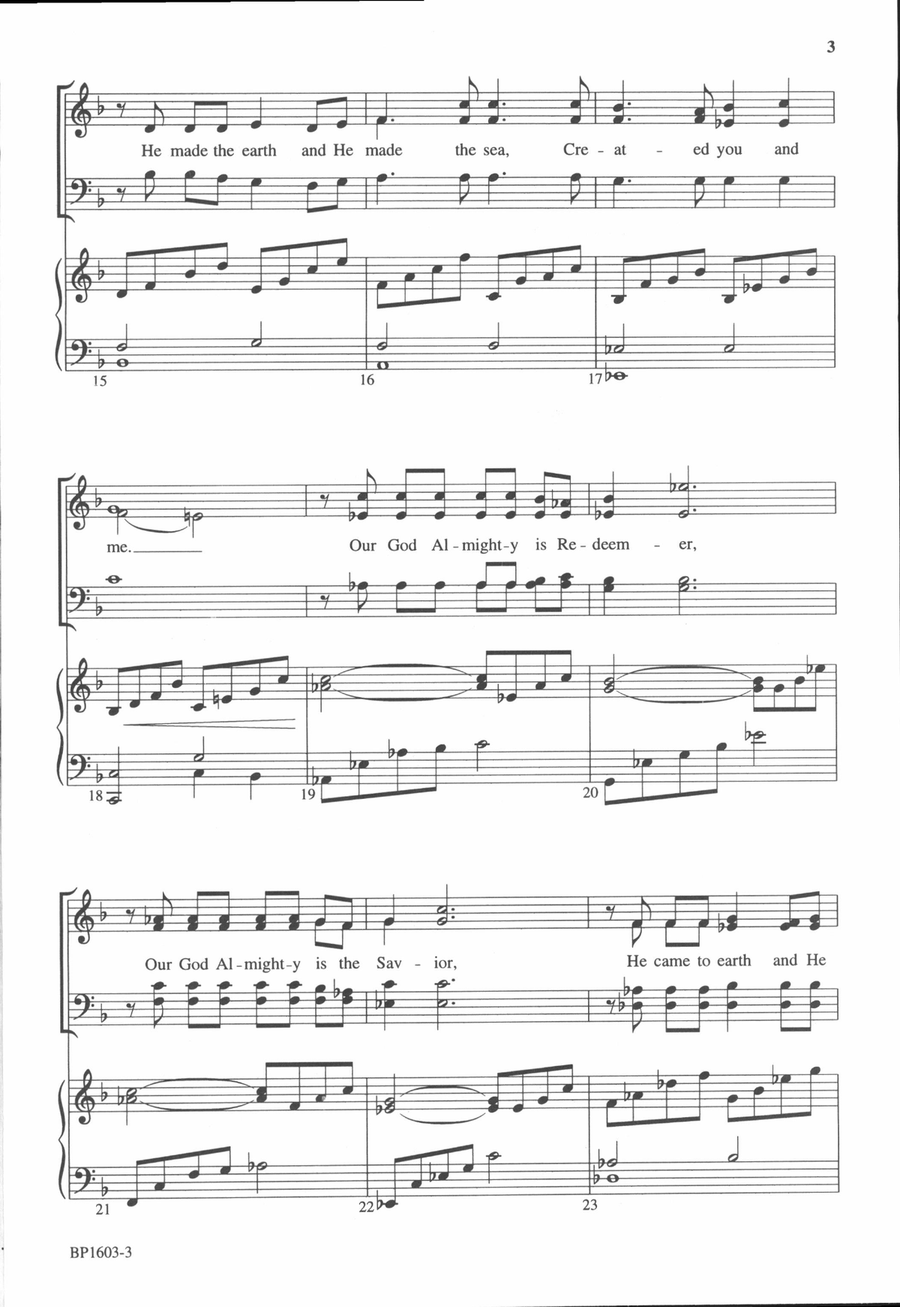 Hallelujah, Praise His Name 4-Part scores gallery preview page 4