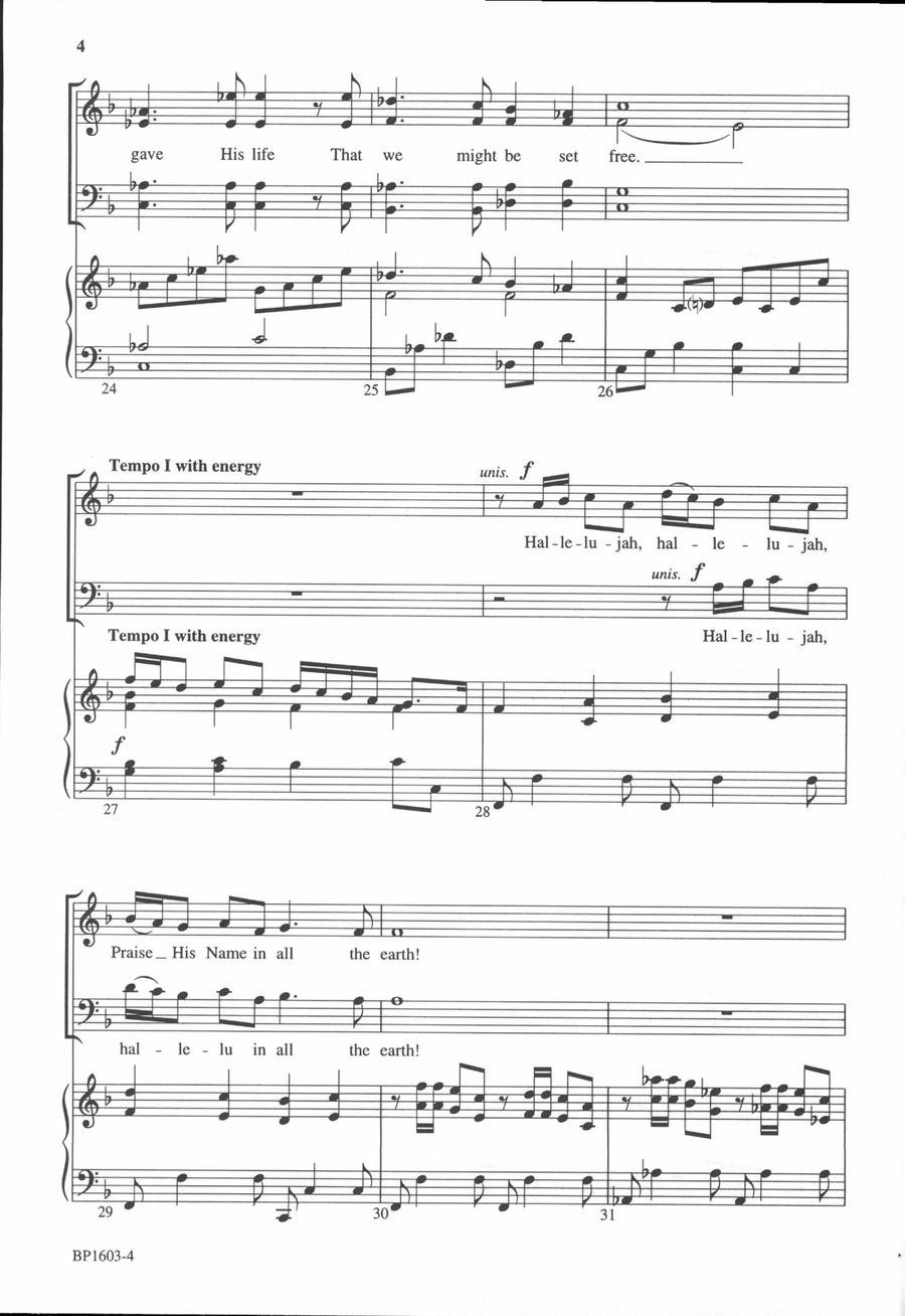 Hallelujah, Praise His Name 4-Part scores gallery preview page 5
