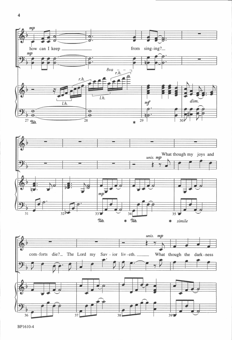 How Can I Keep from Singing? 4-Part scores gallery preview page 5