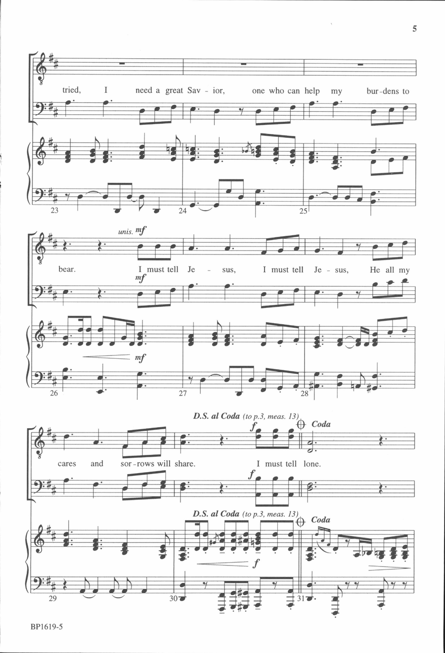 I Must Tell Jesus - TTBB I Must Tell Jesus - TTBB TTBB scores gallery preview page 5