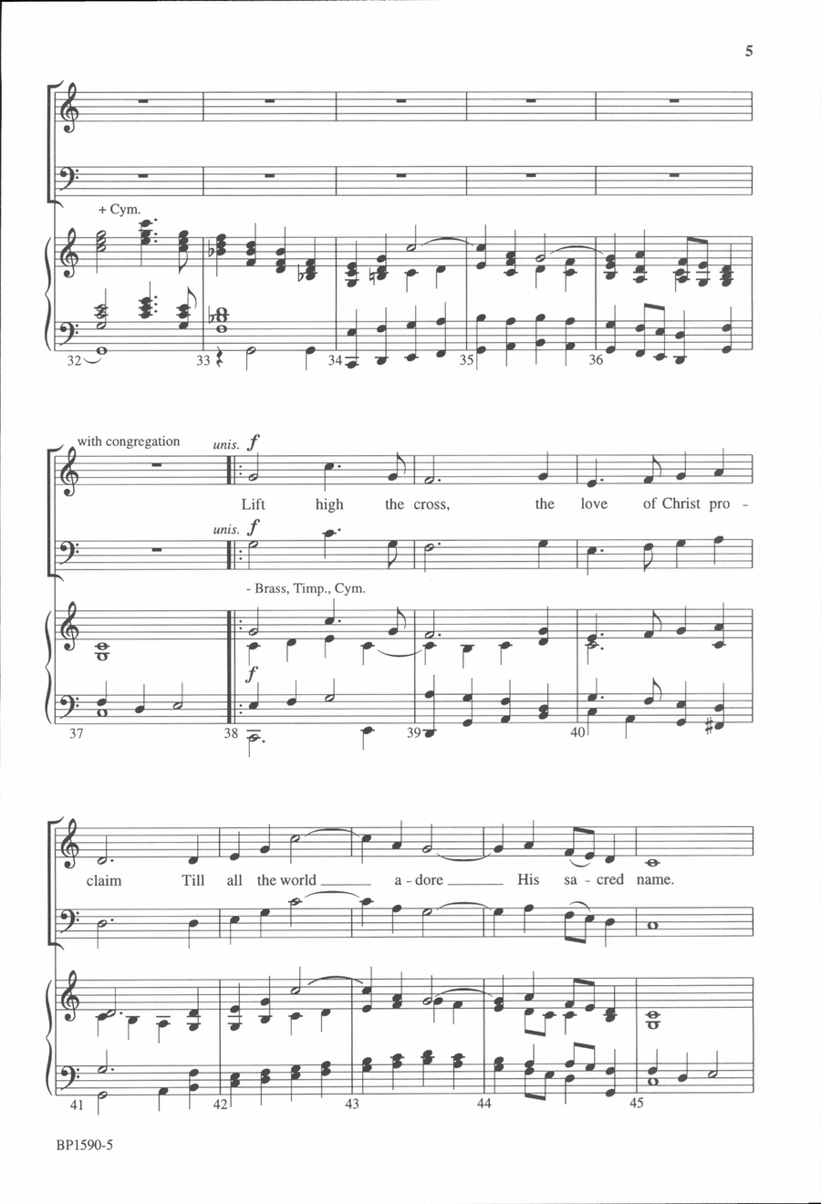 Lift High the Cross Lift High the Cross 4-Part scores gallery preview page 5