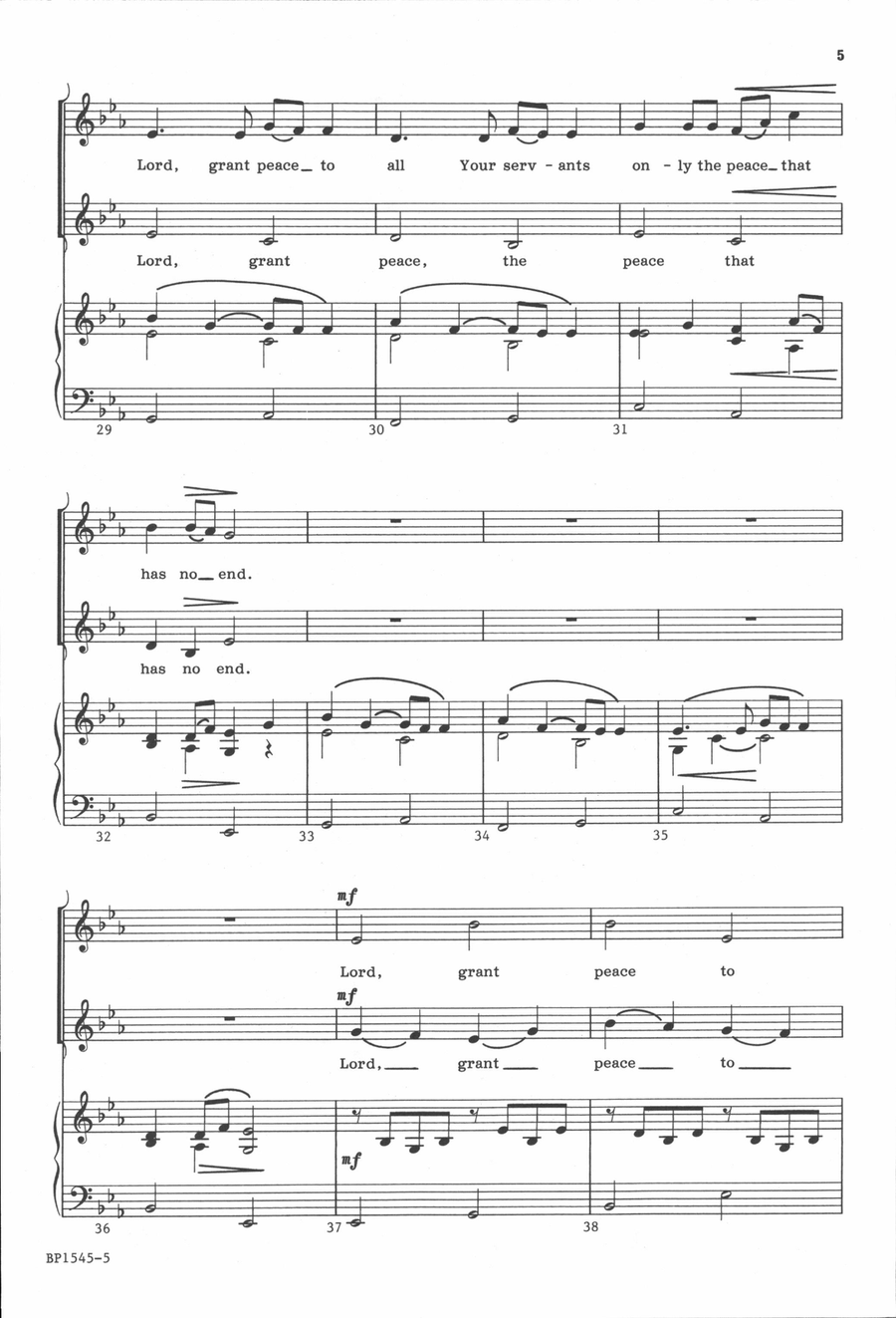 Lord, Grant Peace to All Your Servants 3-Part scores gallery preview page 5