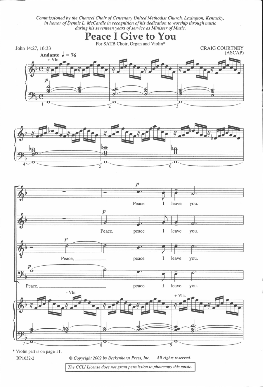 Peace I Give to You Peace I Give to You 4-Part scores gallery preview page 2