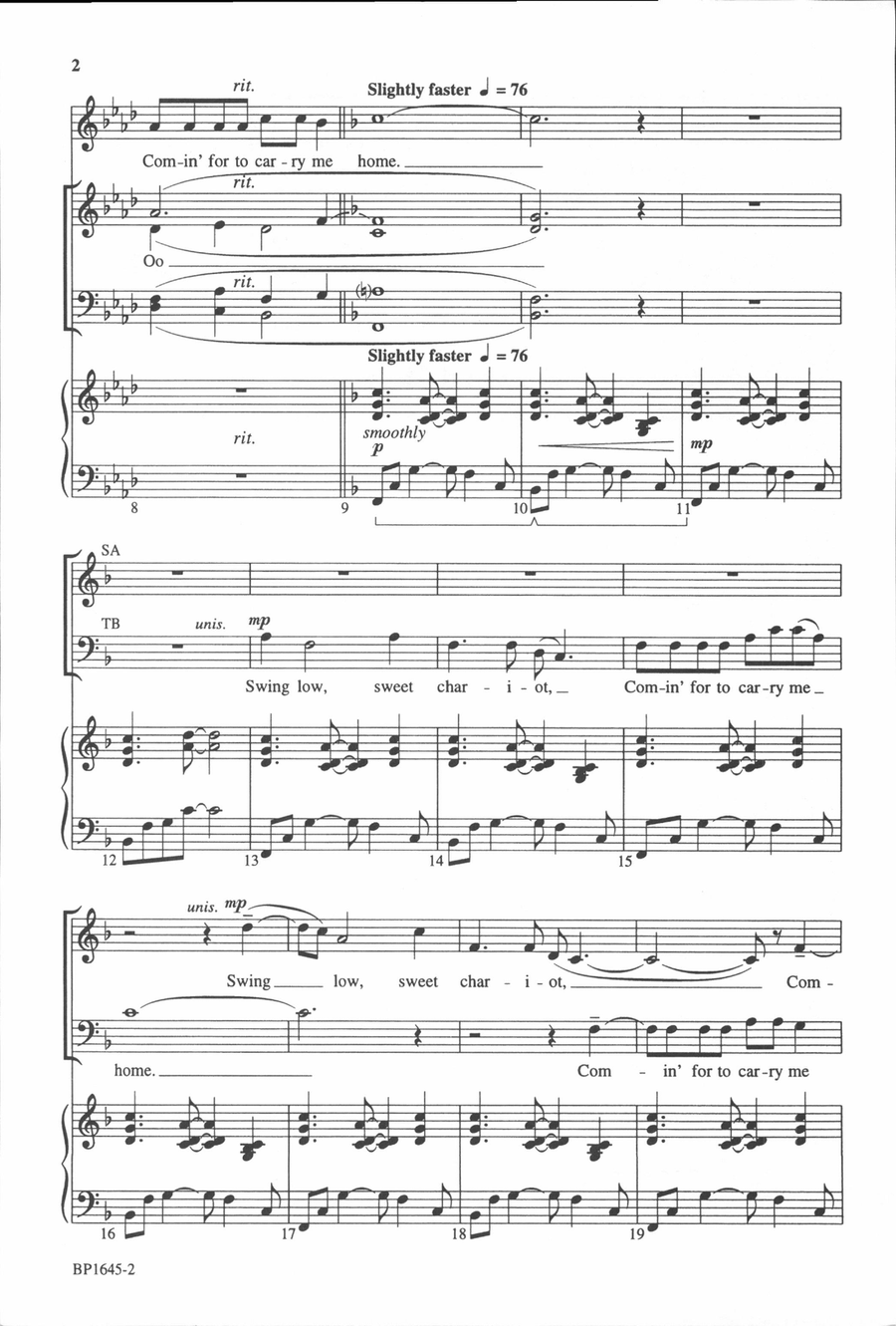 Swing Low, Sweet Chariot - Helvey 4-Part scores gallery preview page 3