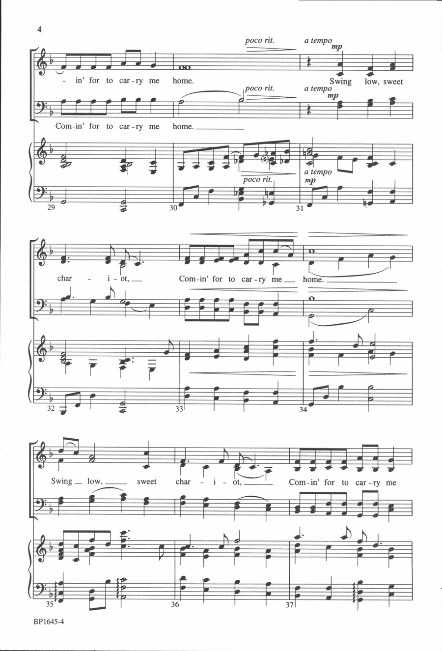 Swing Low, Sweet Chariot - Helvey 4-Part scores gallery preview page 5