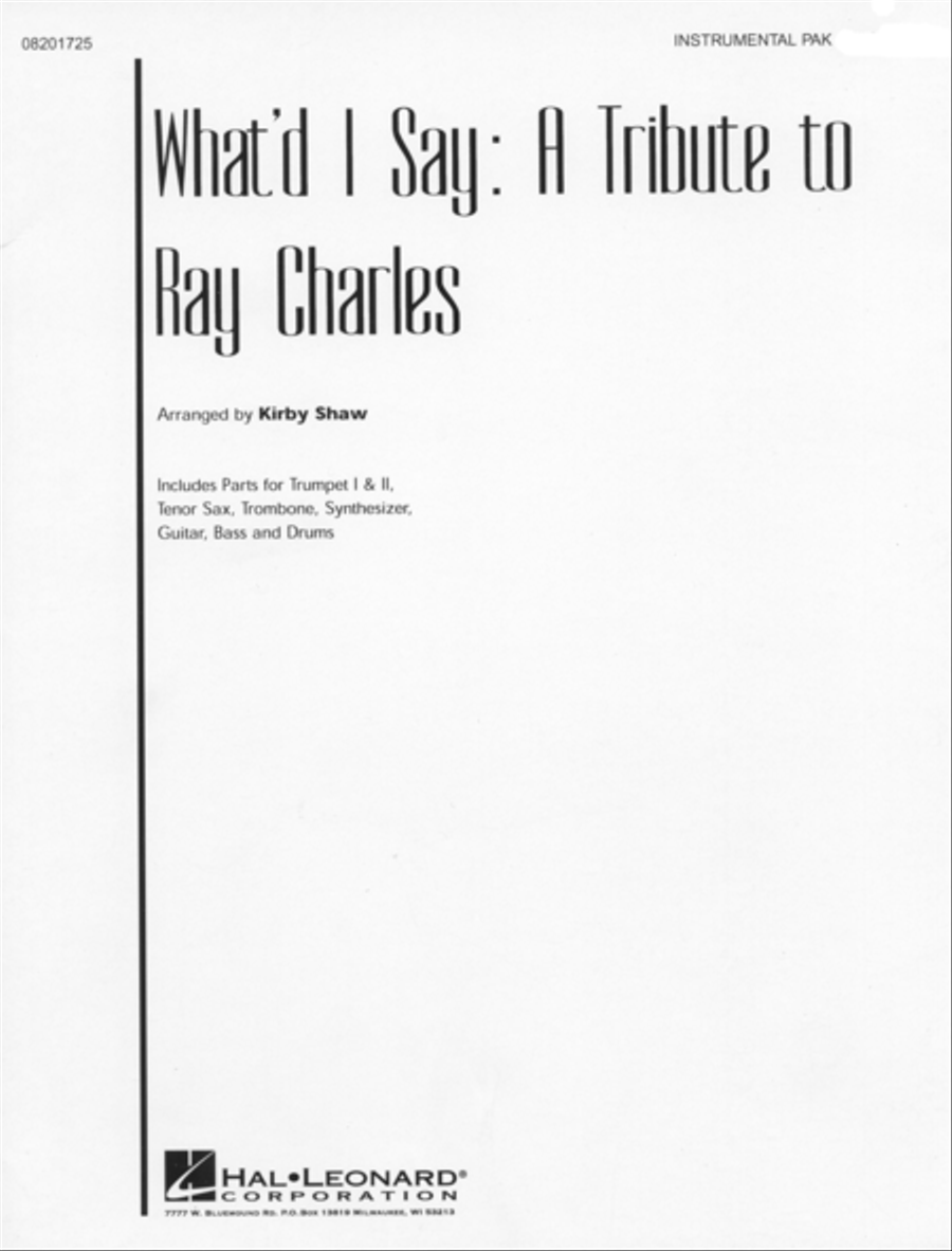What'd I Say – A Tribute to Ray Charles (Medley) Choir scores gallery preview page 1