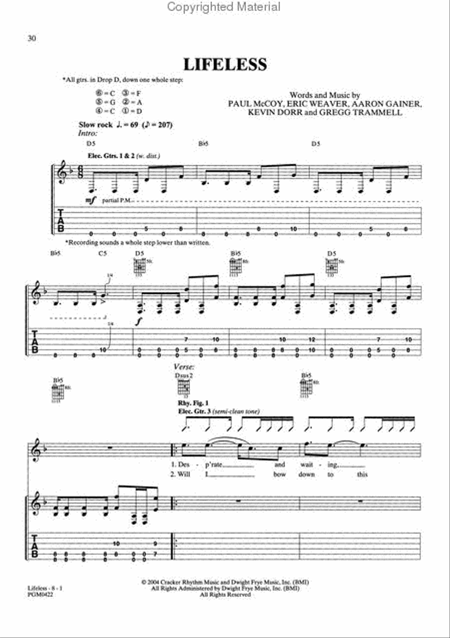 12 Stones -- Potter's Field Electric Guitar scores gallery preview page 4