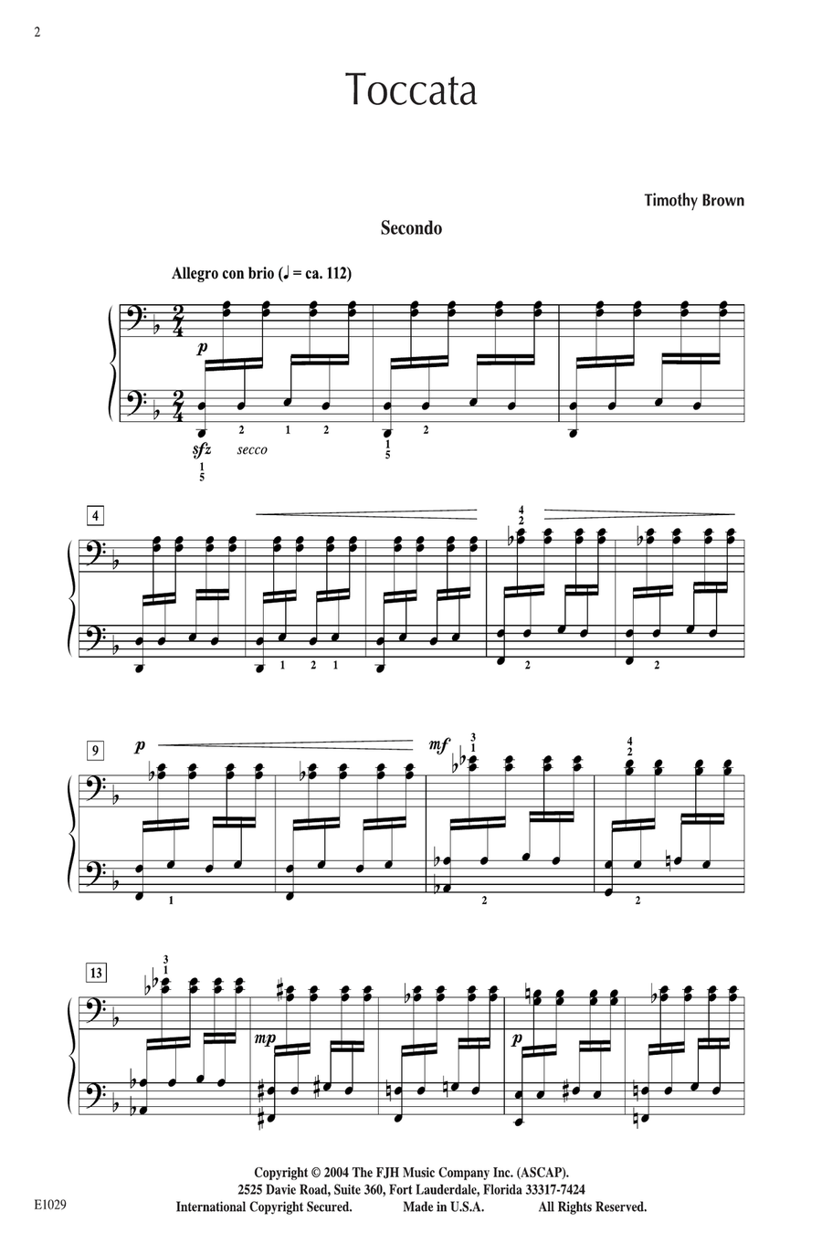 Toccata Toccata Piano Solo scores gallery preview page 2