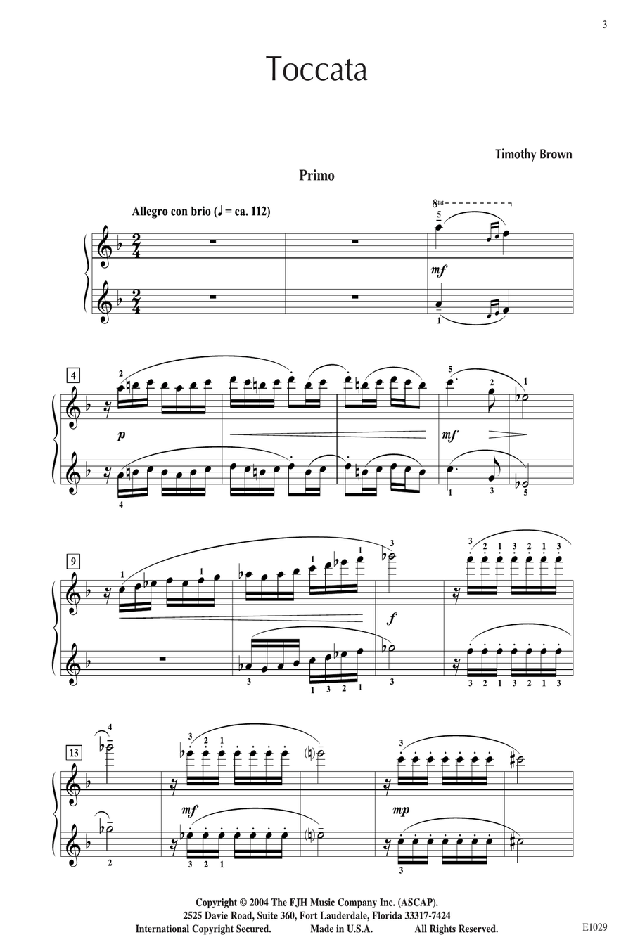 Toccata Toccata Piano Solo scores gallery preview page 3