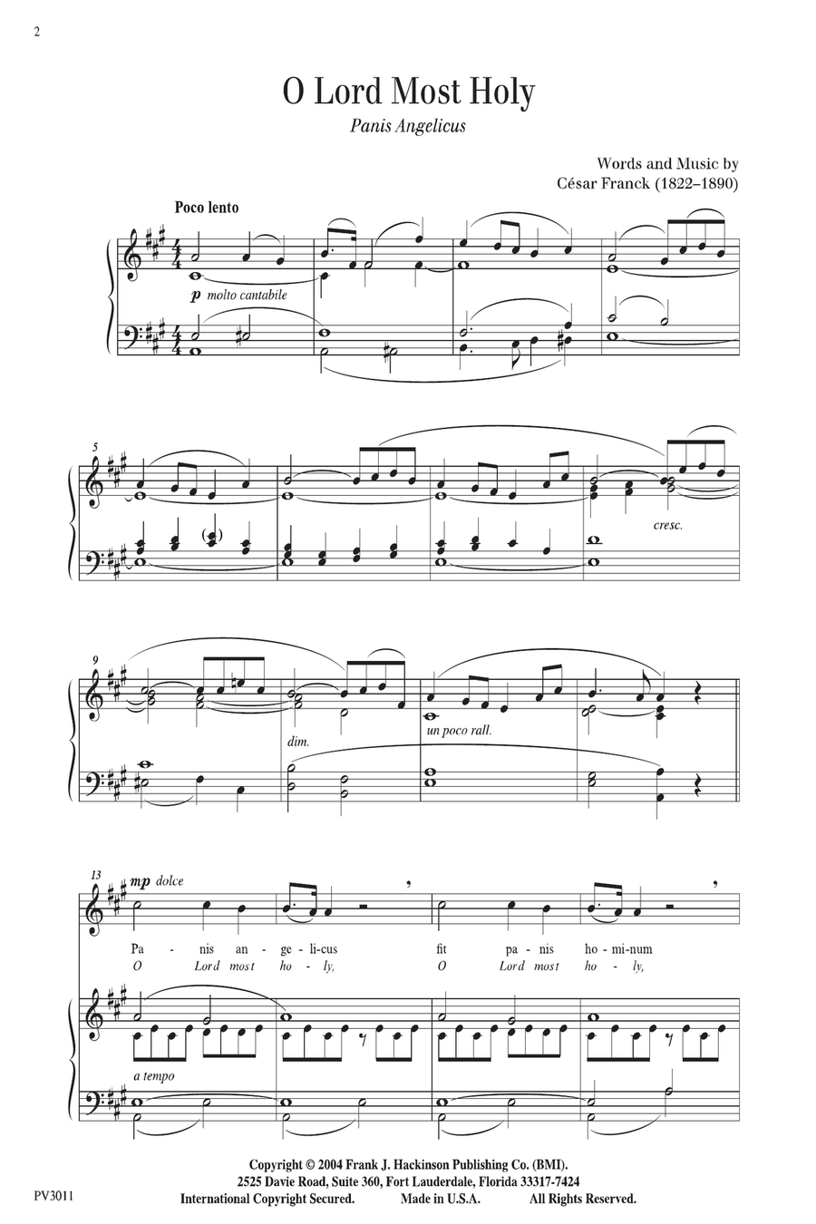 O Lord Most Holy (Panis Angelicus) for High Voice High Voice scores gallery preview page 2