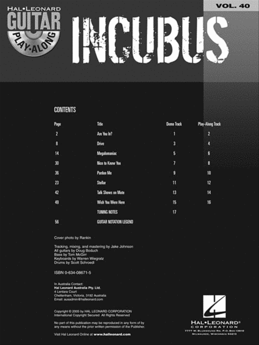 Incubus Guitar Tablature scores gallery preview page 3