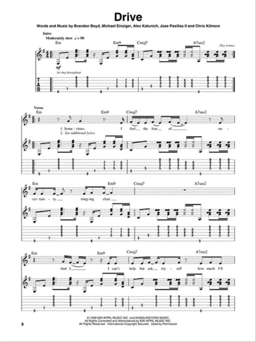 Incubus Guitar Tablature scores gallery preview page 4