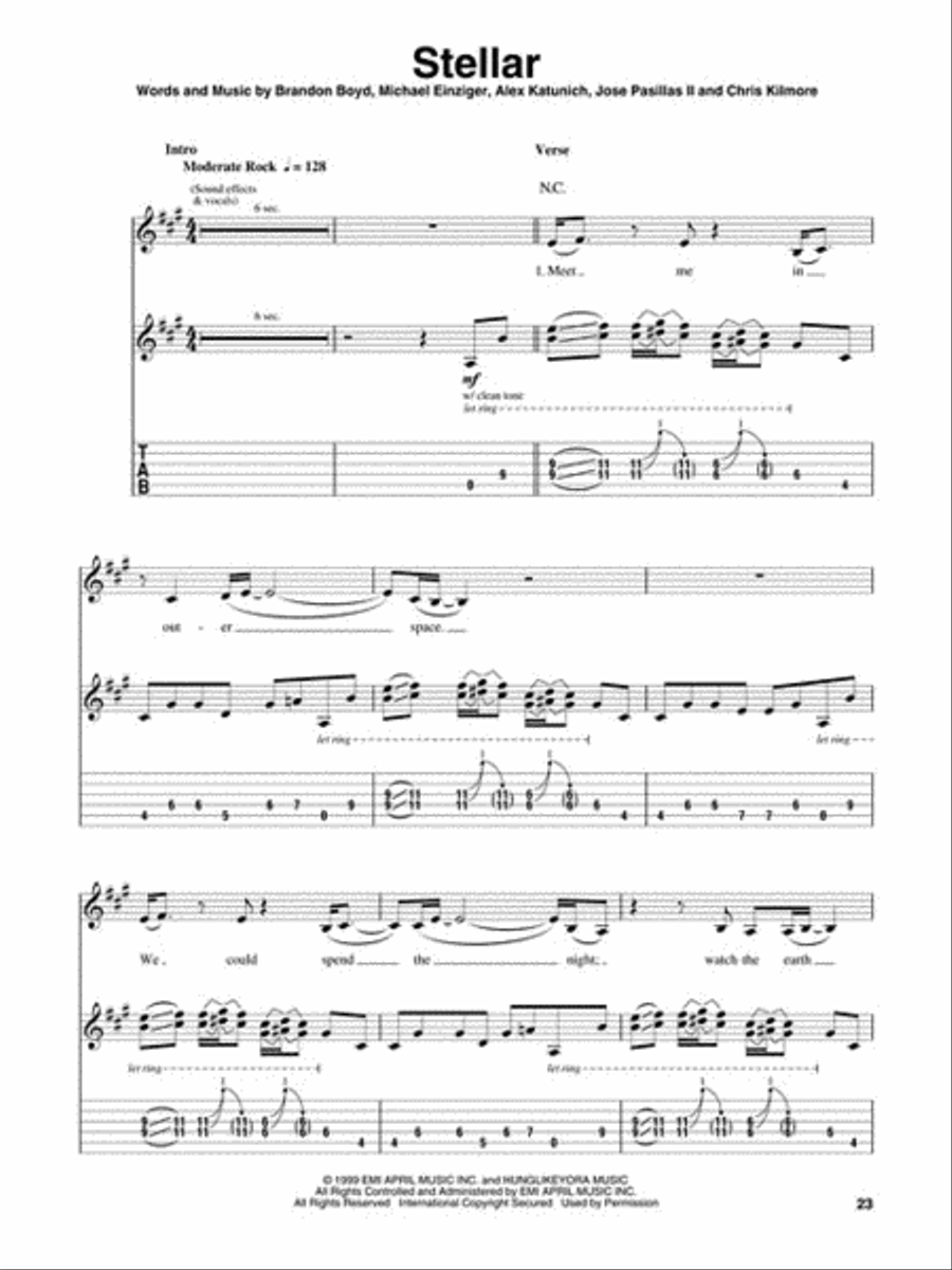 Incubus Guitar Tablature scores gallery preview page 5