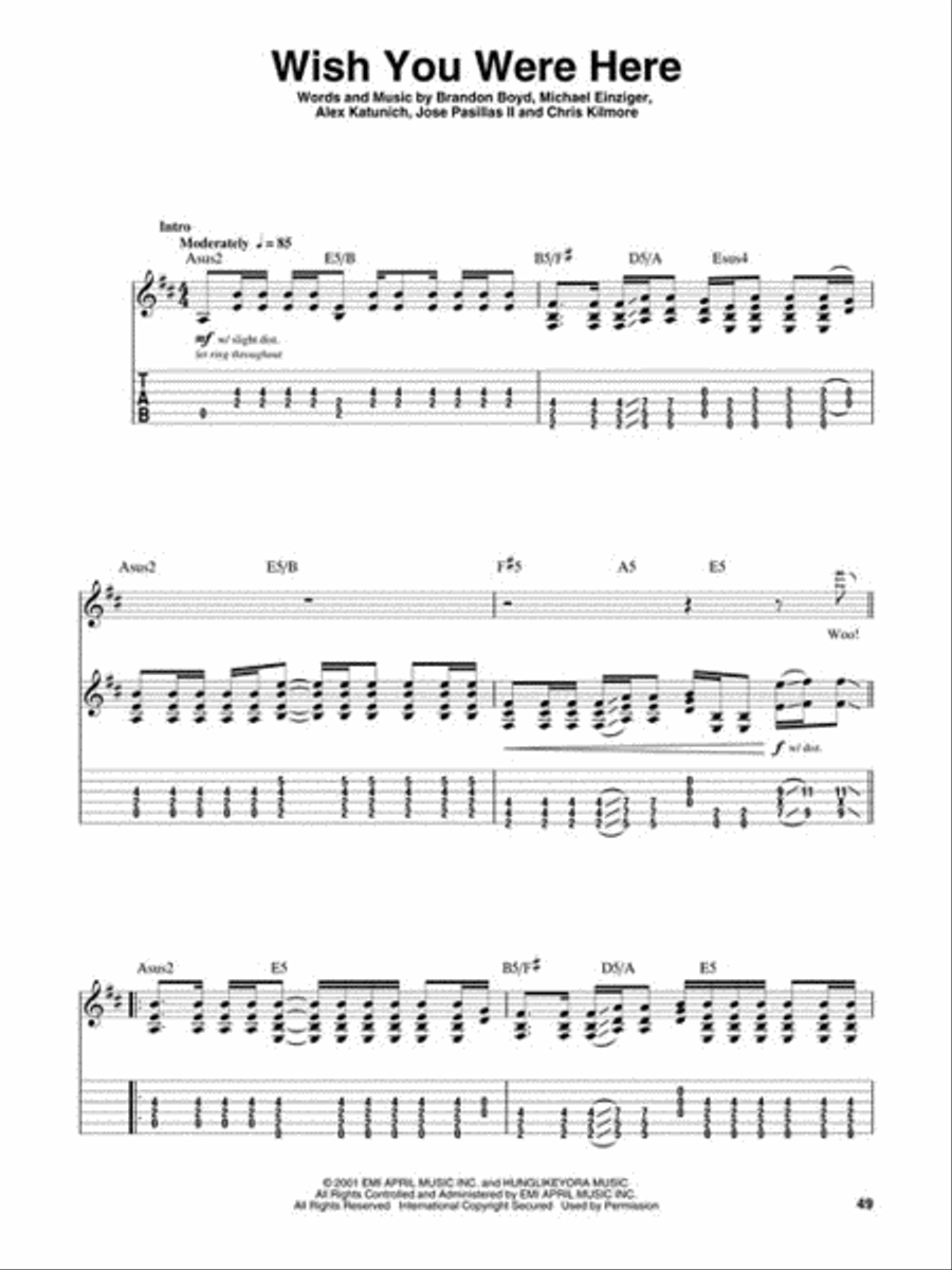 Incubus Guitar Tablature scores gallery preview page 6
