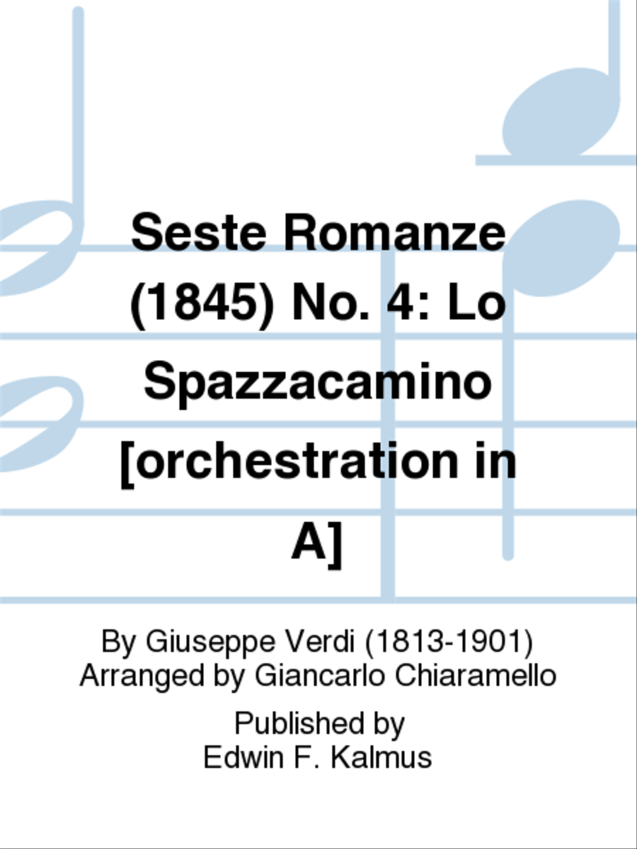Seste Romanze (1845) No. 4: Lo Spazzacamino [orchestration in A] Harp scores gallery preview page 1
