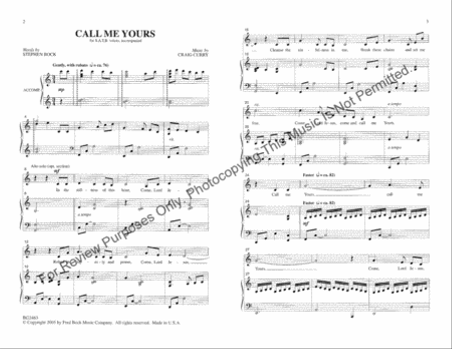 Call Me Yours Call Me Yours 4-Part scores gallery preview page 2