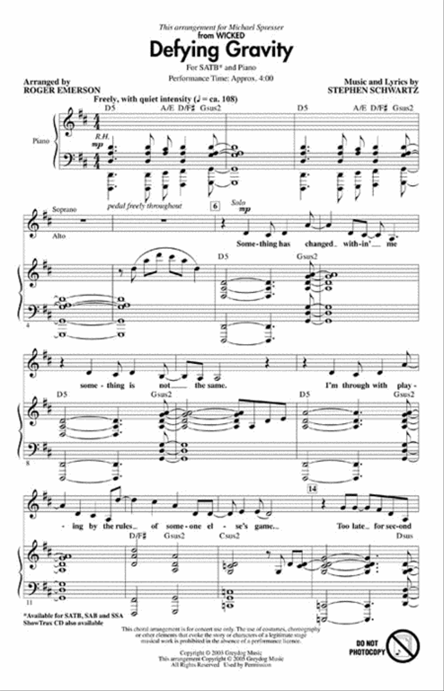 Defying Gravity 4-Part scores gallery preview page 2