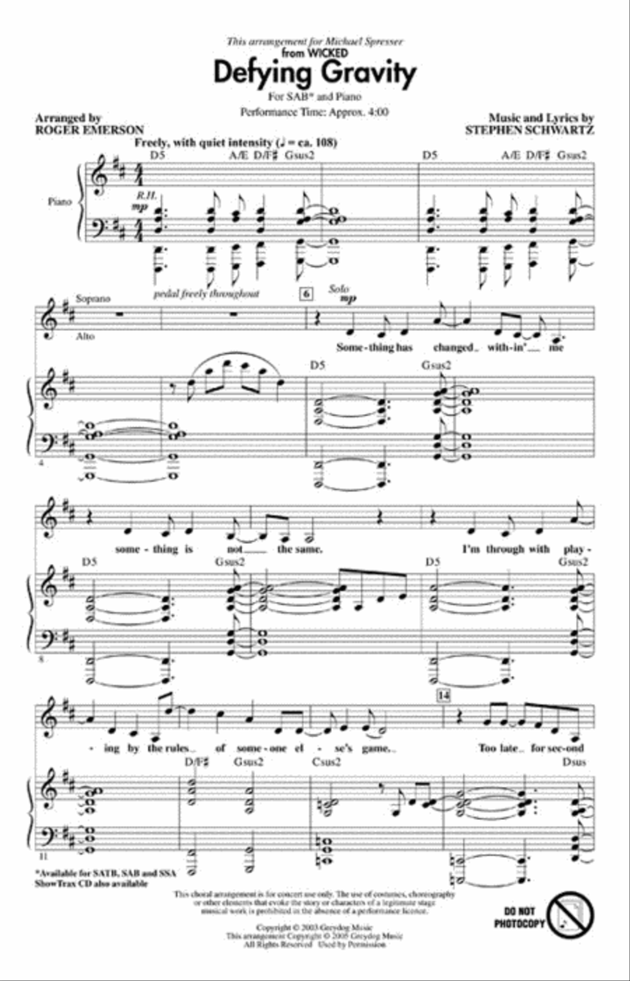 Defying Gravity Defying Gravity 3-Part scores gallery preview page 2