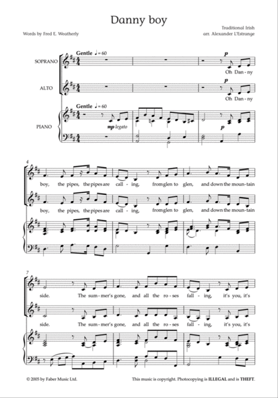 Danny Boy and Other Classic Irish Melodies 2-Part scores gallery preview page 2