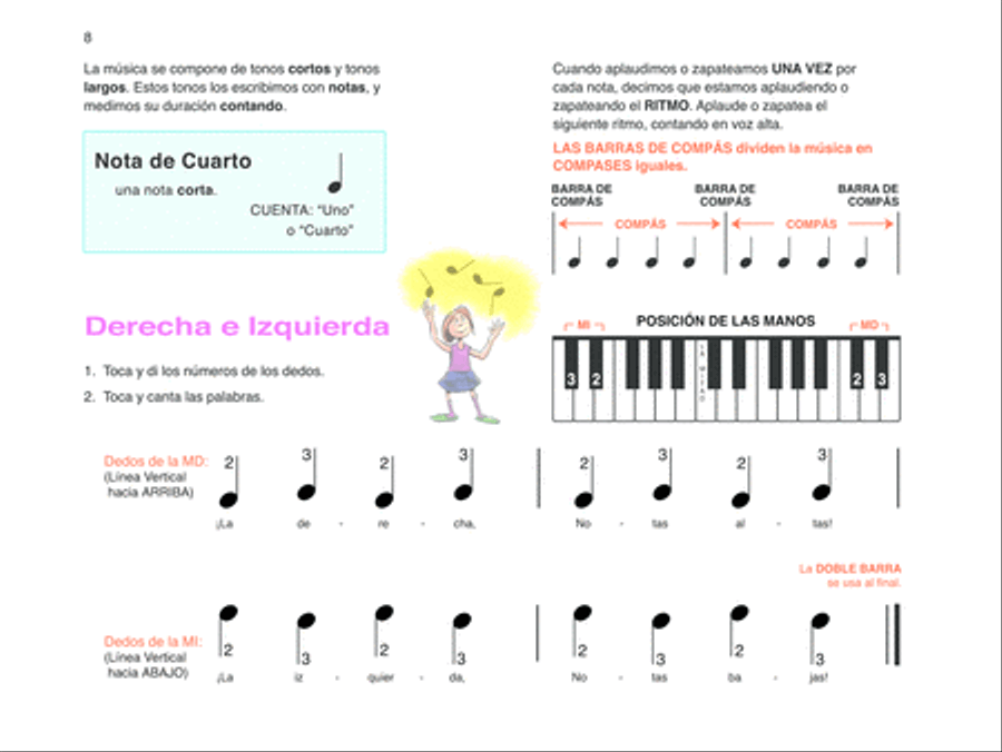 Alfred's Basic Piano Course - Lesson Book & CD Level 1A (Spanish Edition) Piano Method scores gallery preview page 2