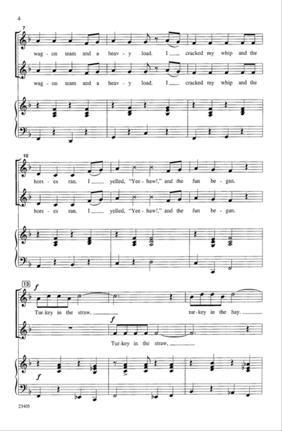 Turkey in the Straw Choir scores gallery preview page 3