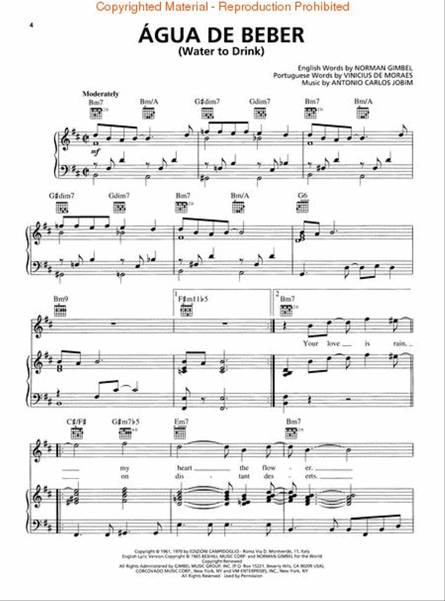 Bossa Nova Favorites Piano, Vocal, Guitar scores gallery preview page 2