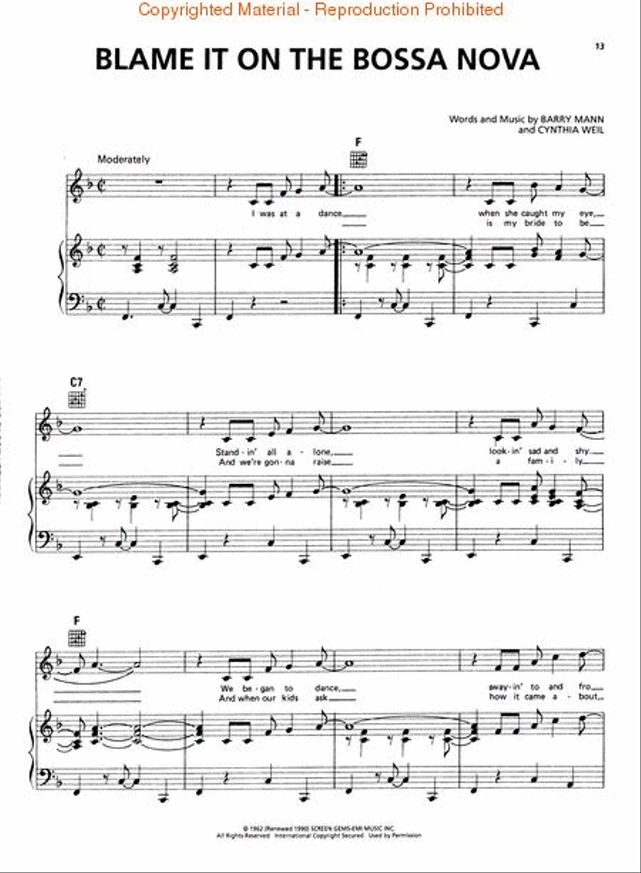 Bossa Nova Favorites Piano, Vocal, Guitar scores gallery preview page 3