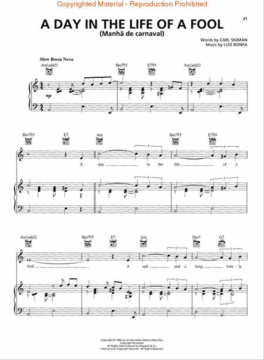 Bossa Nova Favorites Piano, Vocal, Guitar scores gallery preview page 4