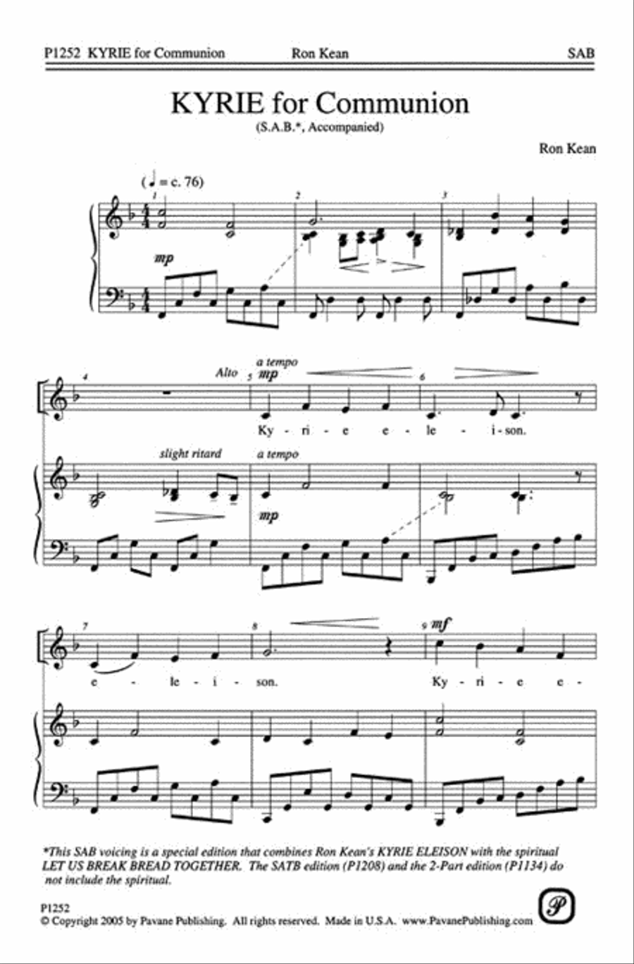 Kyrie for Communion Kyrie for Communion 3-Part scores gallery preview page 2