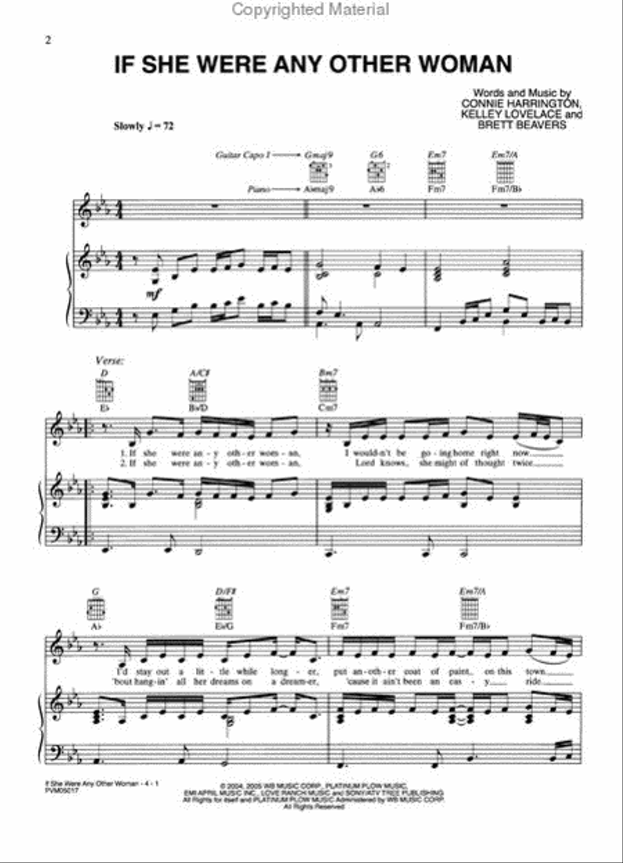 If She Were Any Other Woman Piano, Vocal, Guitar scores gallery preview page 2