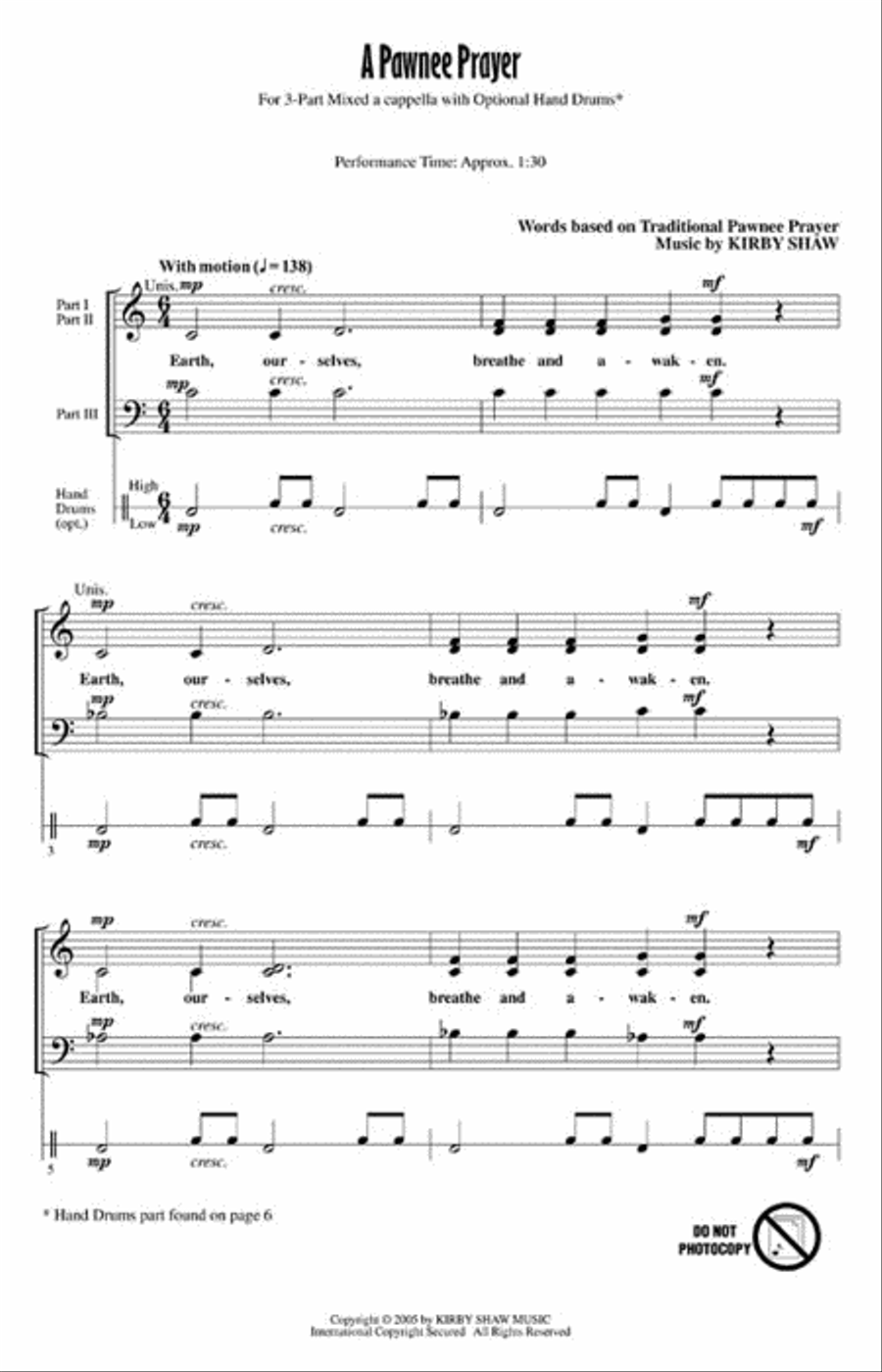 A Pawnee Prayer A Pawnee Prayer 3-Part scores gallery preview page 2