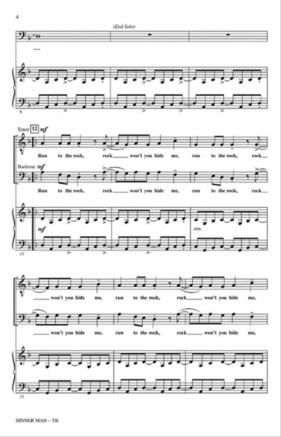 Sinner Man - ShowTrax CD Choir scores gallery preview page 3