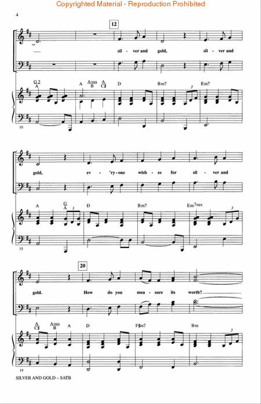 Silver and Gold 4-Part scores gallery preview page 3