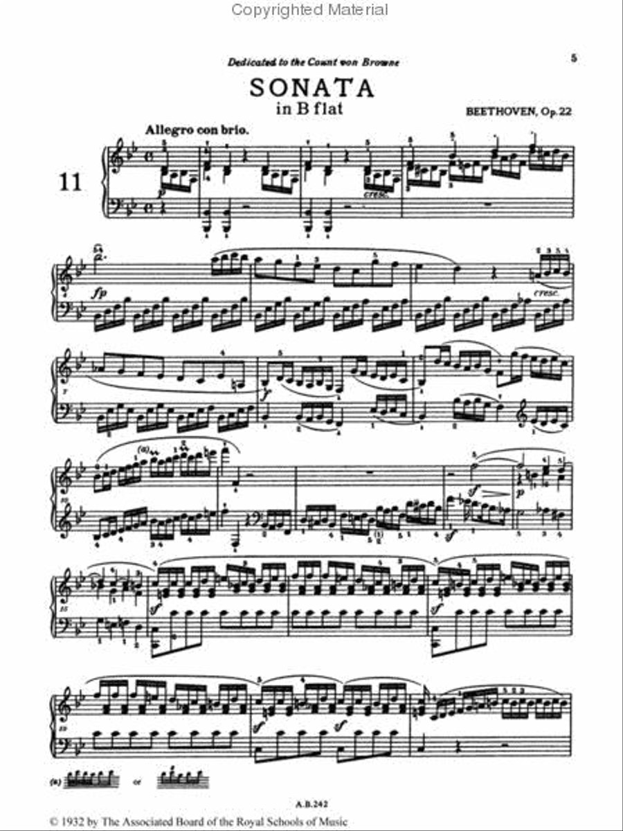 Piano Sonata in B flat, Op. 22 Piano Method scores gallery preview page 2