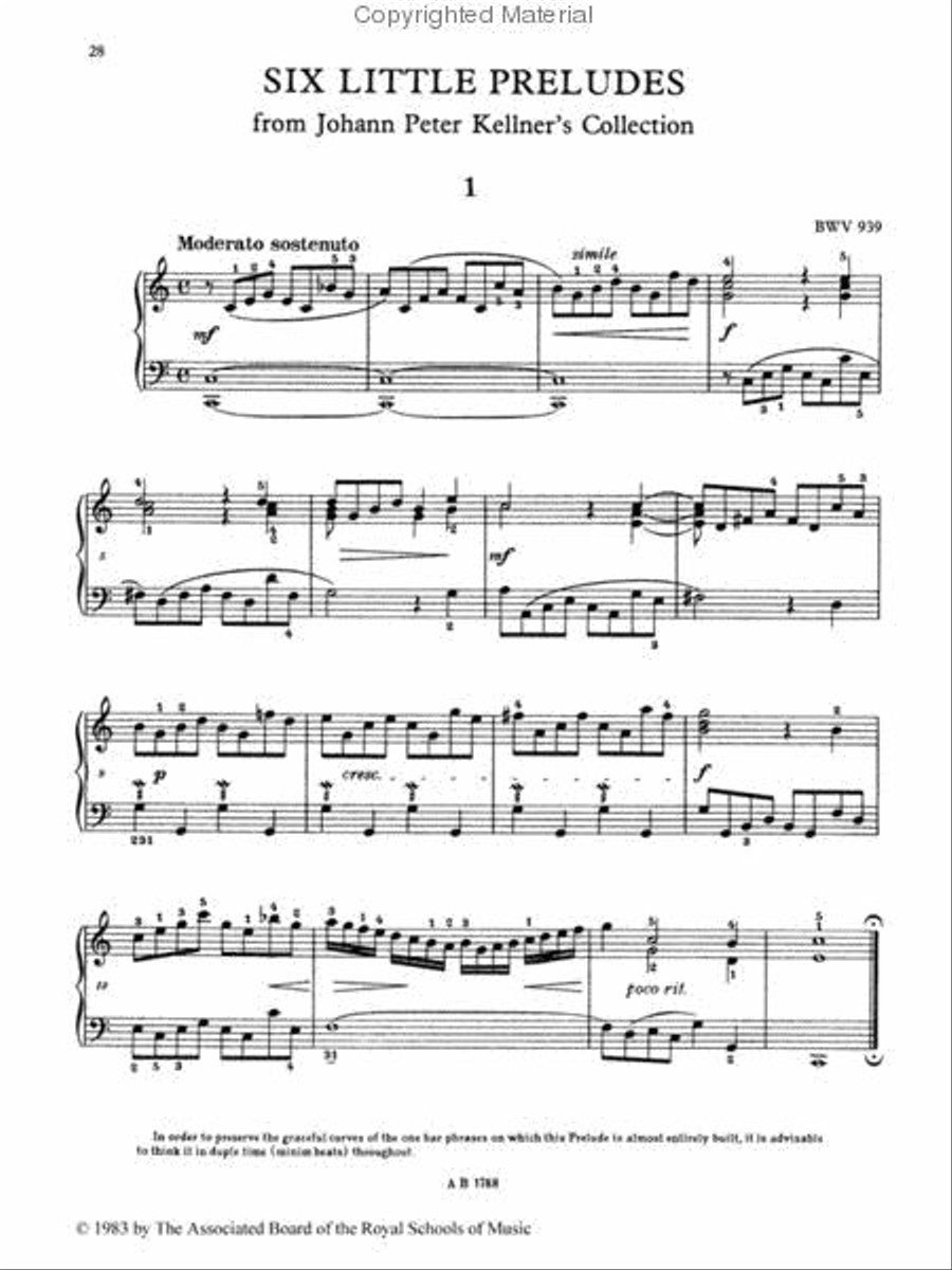 Eighteen Little Preludes BWV 924-8, 930, 933-43 & 999 Piano Method scores gallery preview page 2