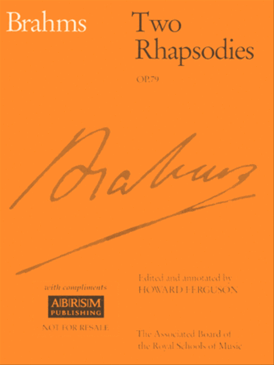 Two Rhapsodies Op. 79 Two Rhapsodies Op. 79 Piano Method scores gallery preview page 1