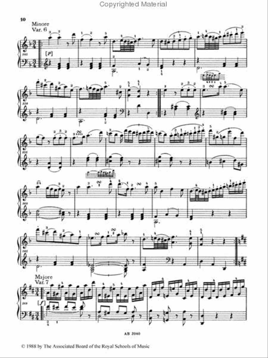 Nine Variations in D on a Minuet by Jean-Pierre Duport, K. 573 Piano Method scores gallery preview page 2