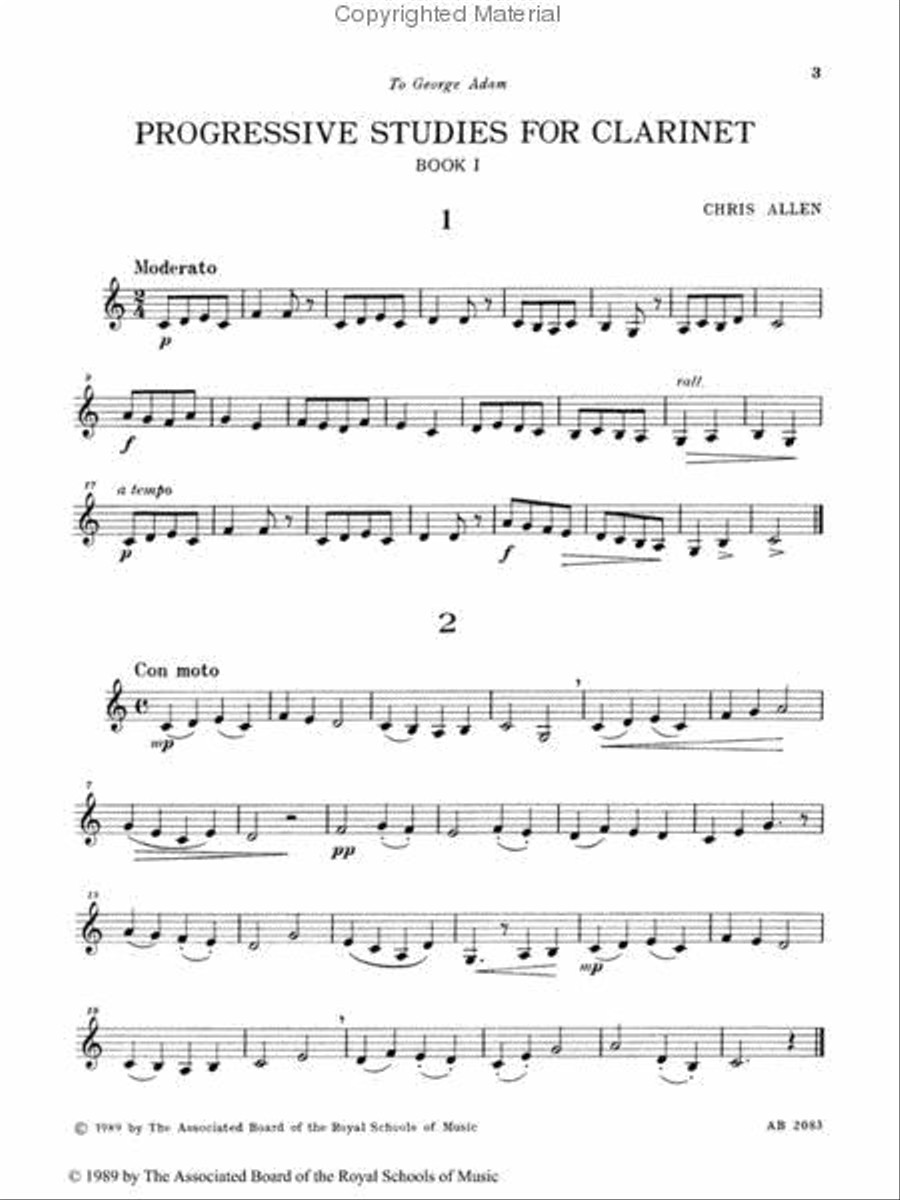 Progressive Studies for Clarinet, Book 1 Clarinet scores gallery preview page 2