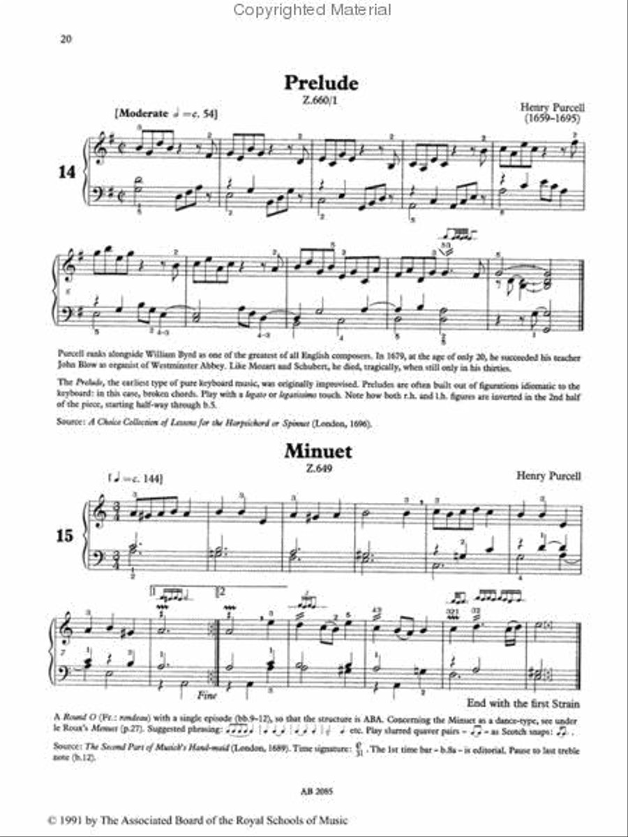 Baroque Keyboard Pieces, Book I (easy) Piano Method scores gallery preview page 2