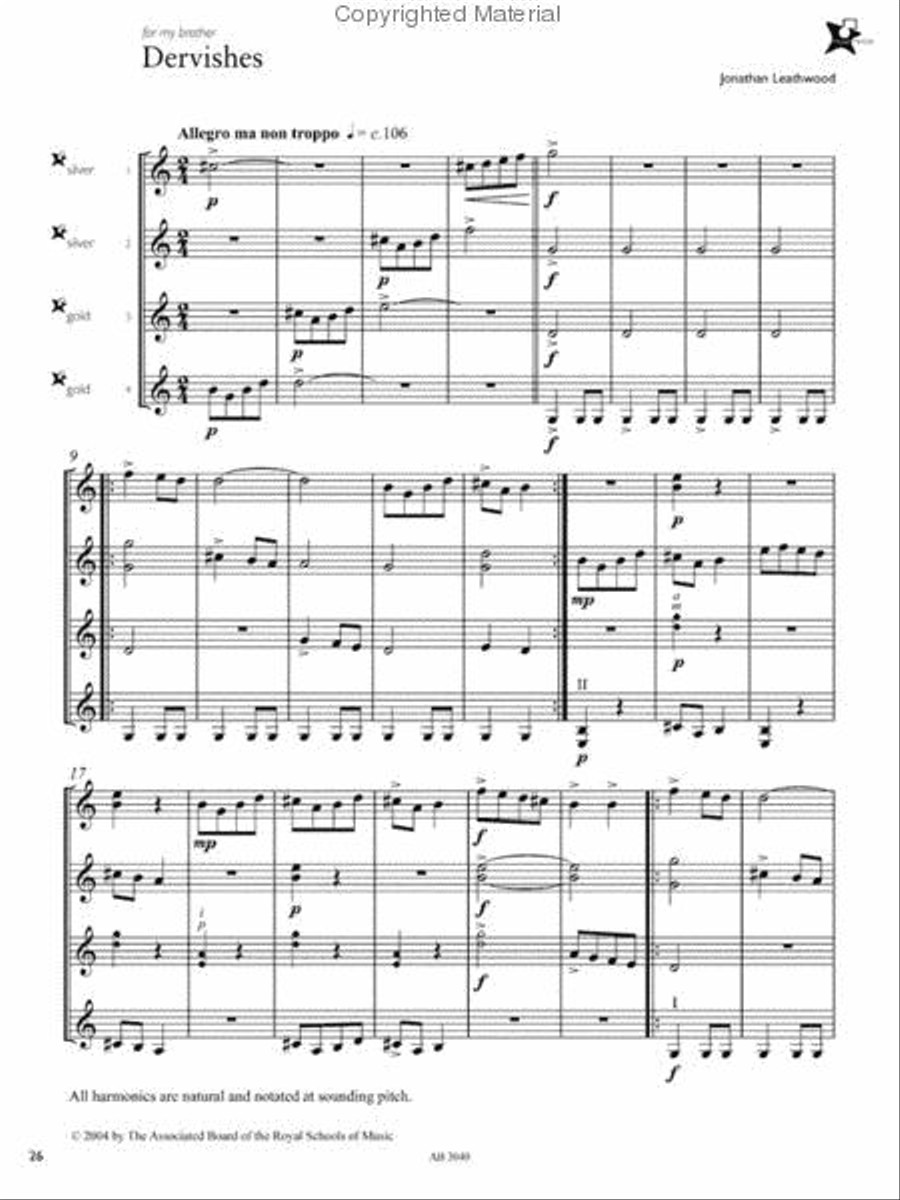 Music Medals Silver Guitar Ensemble Pieces Guitar Ensemble scores gallery preview page 2