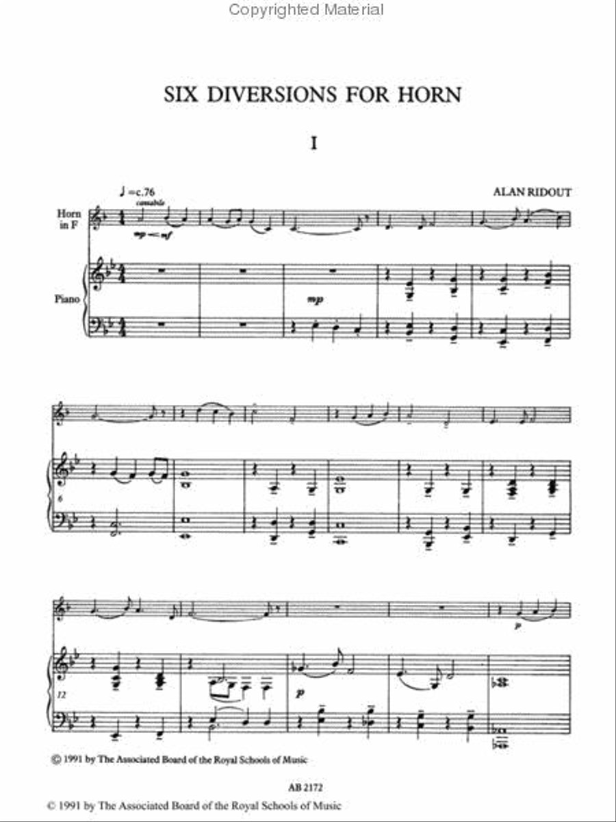 Six Diversions for Horn Six Diversions for Horn Horn scores gallery preview page 2