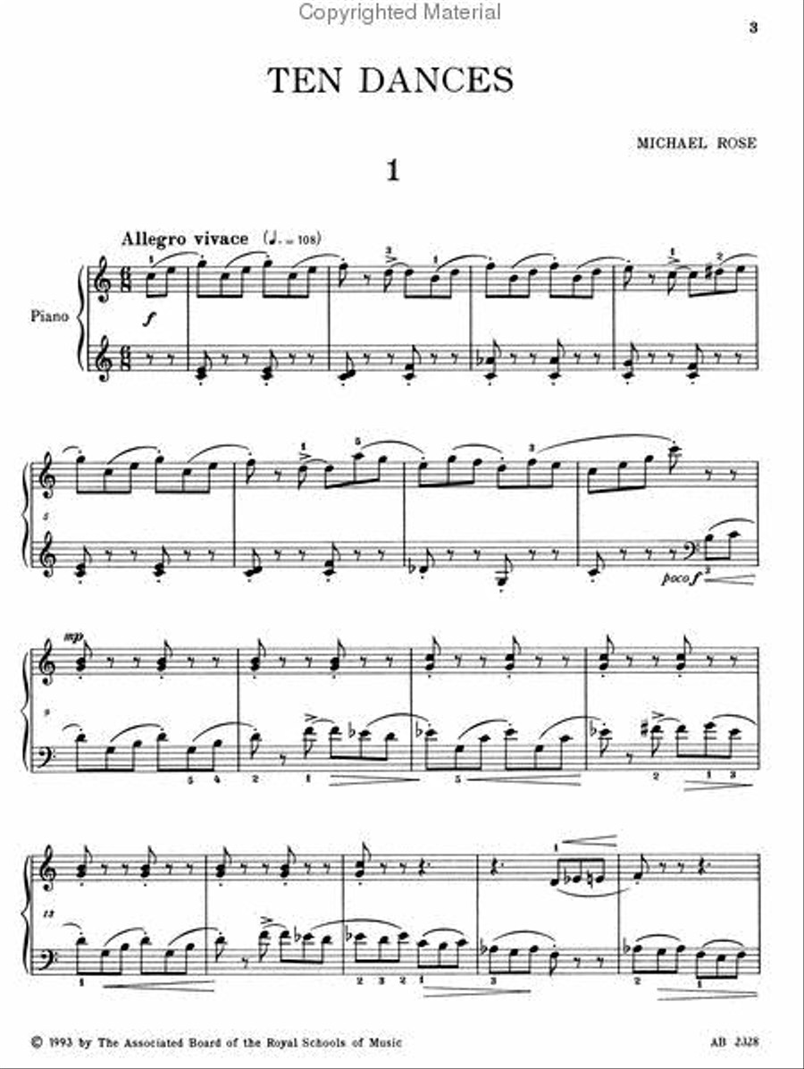 Ten Dances (in a popular Latin-American style) Piano Method scores gallery preview page 3