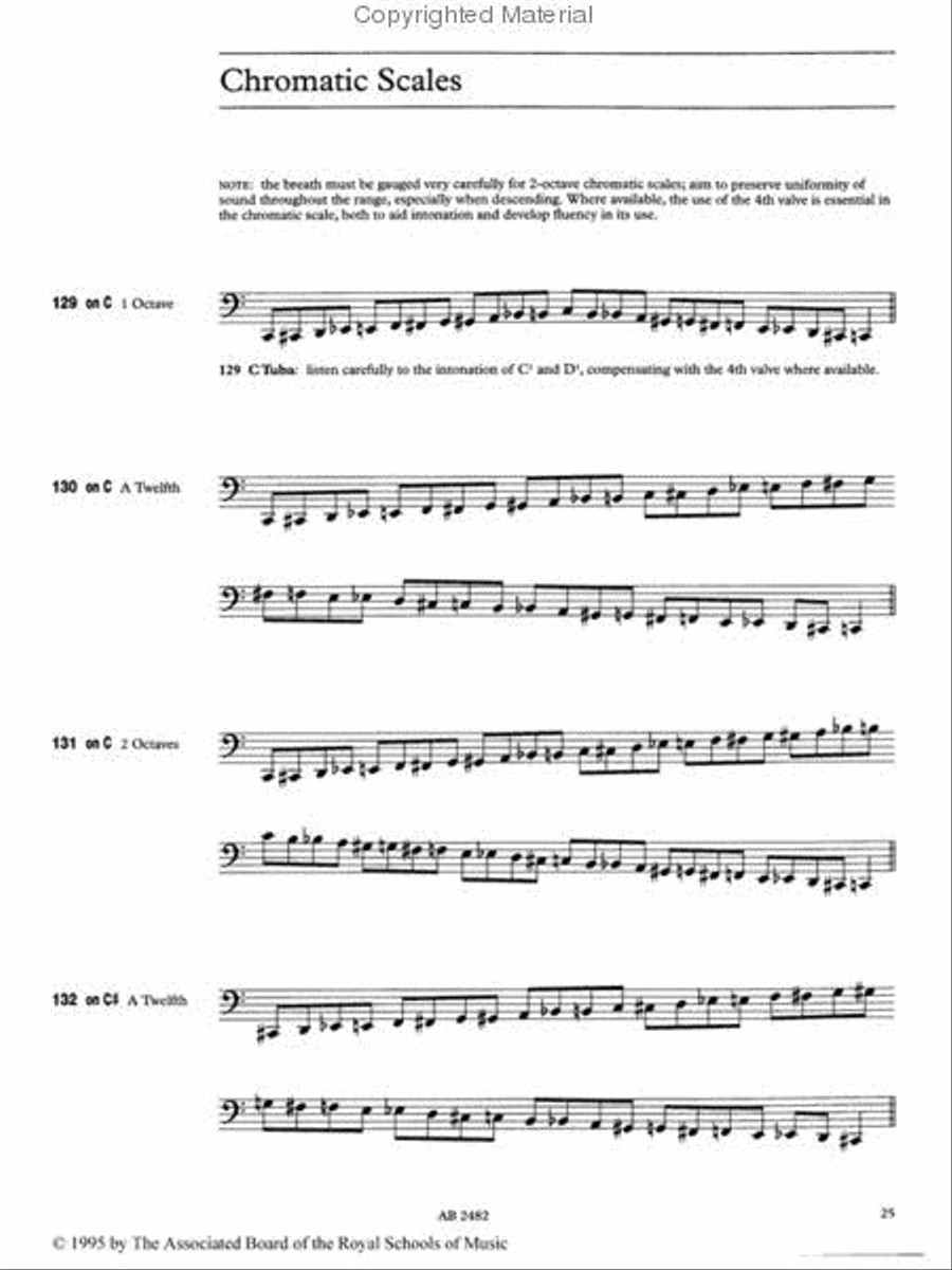 Scales and Arpeggios for Tuba, Bass Clef, Grades 1-8 Tuba scores gallery preview page 2