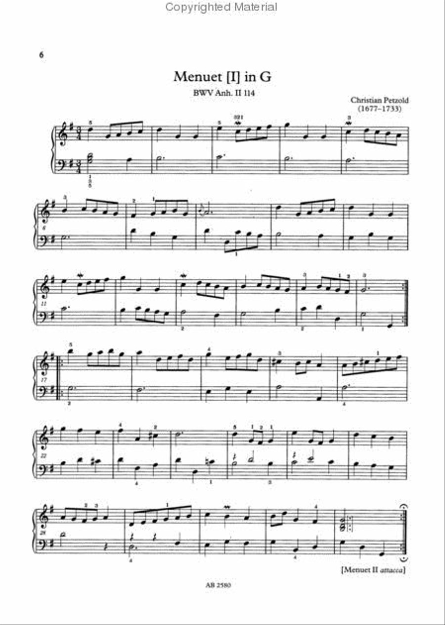 The Anna Magdalena Bach Book of 1725 Piano Method scores gallery preview page 3