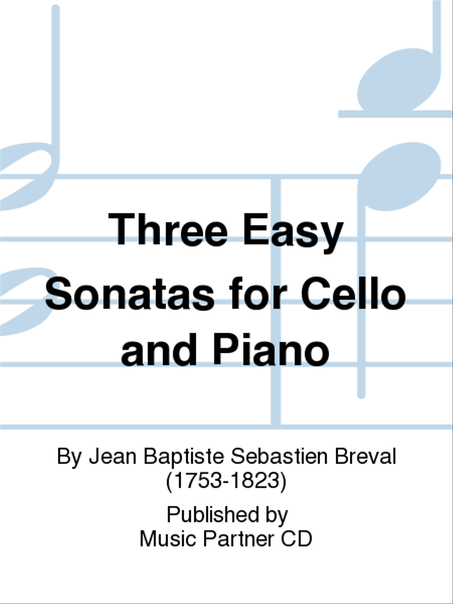 Three Easy Sonatas for Cello and Piano Piano Accompaniment scores gallery preview page 1