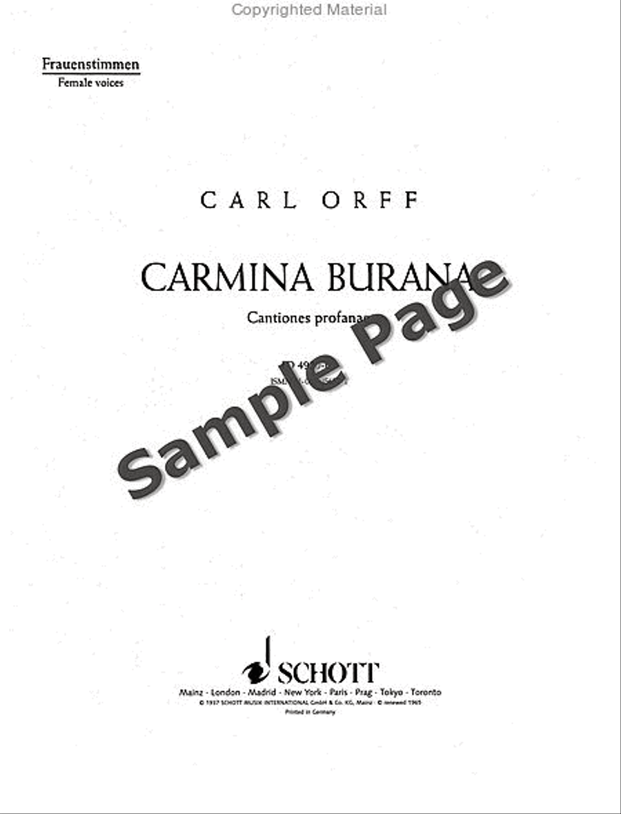 Carmina Burana Carmina Burana Choir scores gallery preview page 2