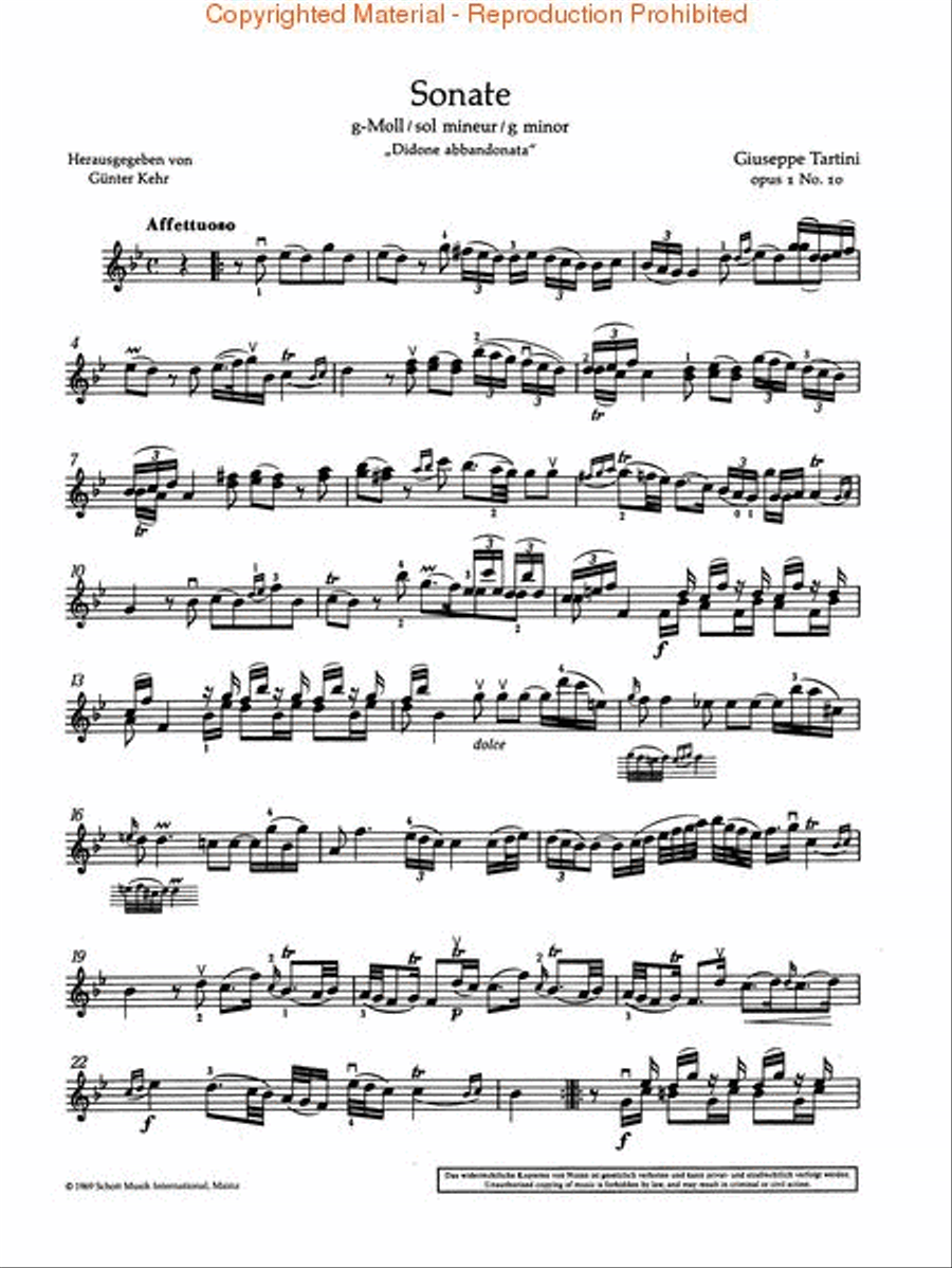Sonata in G Minor, Op. 1, No. 10 Violin Solo scores gallery preview page 4