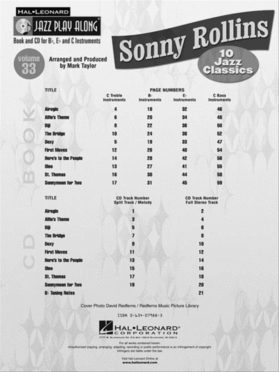 Sonny Rollins C Instrument scores gallery preview page 3